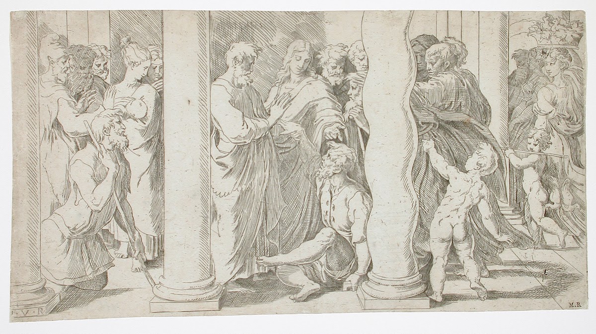 Saint Peter and Saint John Healing the Lame Man at the Beautiful Gate circa 1527