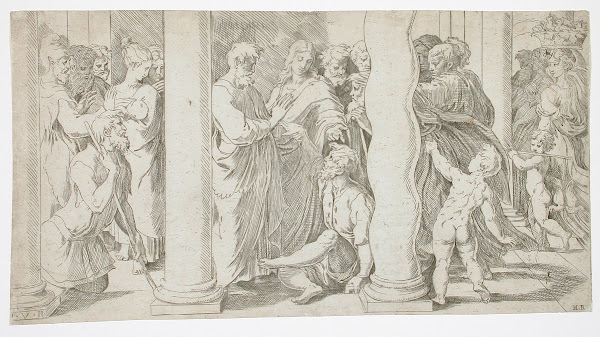 Saint Peter and Saint John Healing the Lame Man at the Beautiful Gate circa 1527