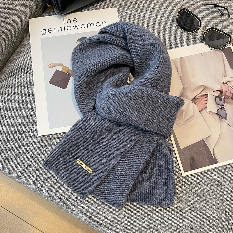 Cashmere Wool Scarf, knitted, 160x30cm