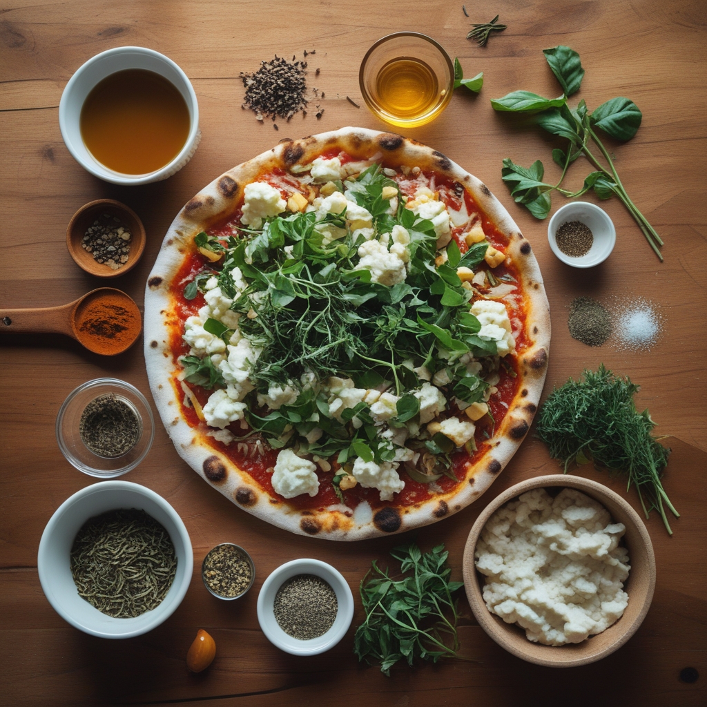 Ingredients for Unique Hot Honey Ricotta Pizza – Easy Homemade Spicy-Sweet Delight