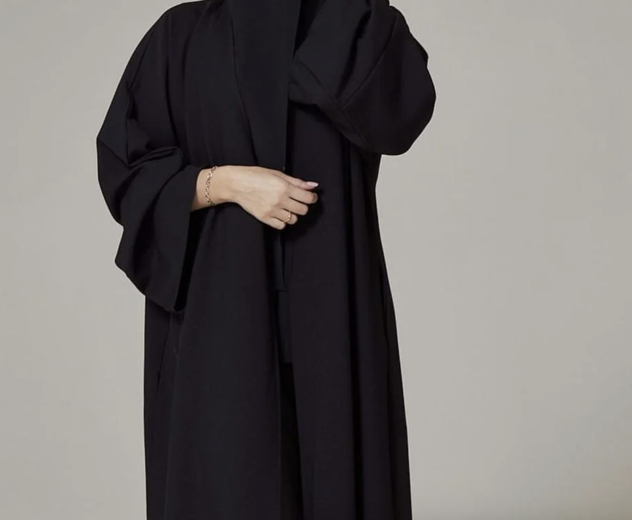 Classic Black Open Abaya