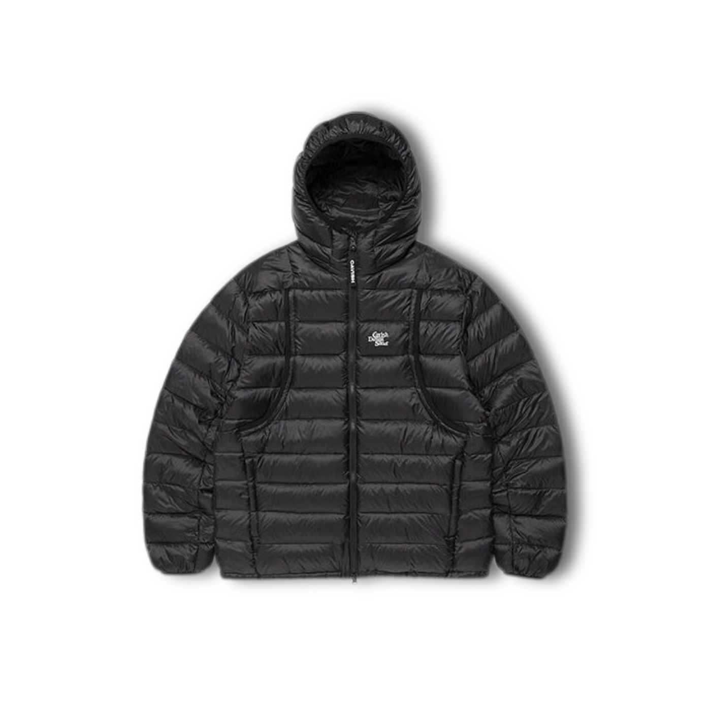 Lightweight down jacket with hood, 90% grey down