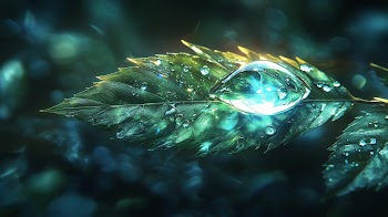 Water Droplets On Leaf Wallpaper