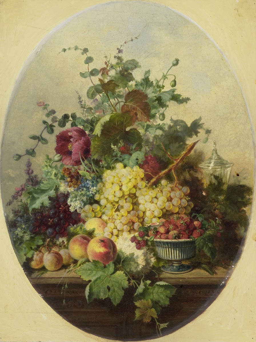 Stilleven met vruchten en bloemen 1850   1853