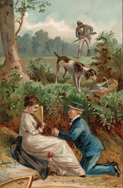 Young Couple with Hunter in the Background 1878