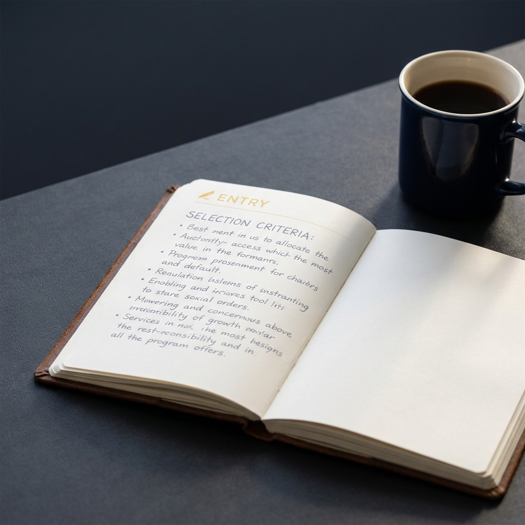 Close up of handwritten journal listing selection criteria and rationale beside a cup of coffee on a dark desk illustrating How Long Does It Take to Become a Consistent Sports Trader