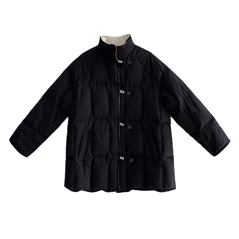 Wendbare Daunenjacke mit Stehkragen