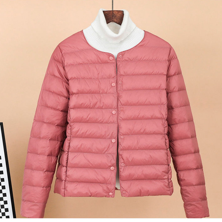 Light, short down jacket as a base layer