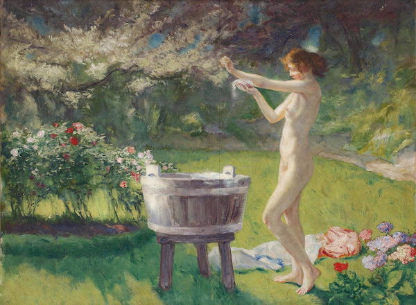 Bath in the garden between 1859 and 1924
