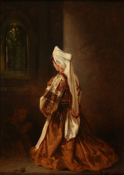 Jeune romaine en prière dans une église 1829