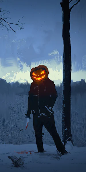 Pumpkin Head, Halloween, Winter 4K iPhone Wallpaper Background