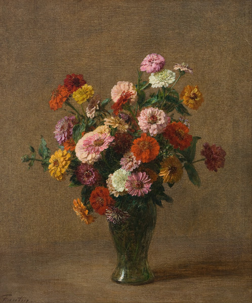 Zinnias circa 1897
