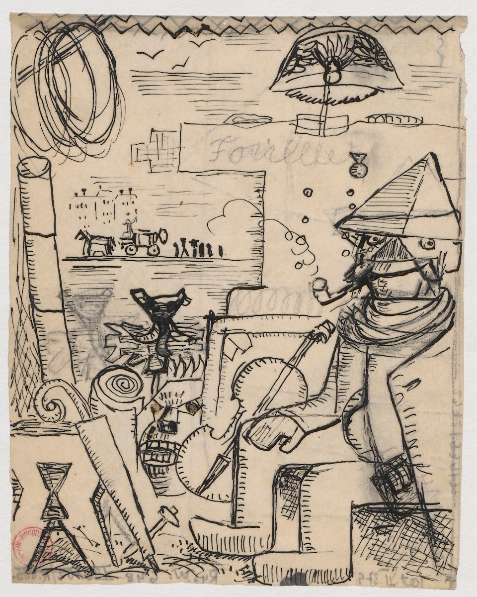 Szkic do wcześniejszej wersji Antykwariusza 1930