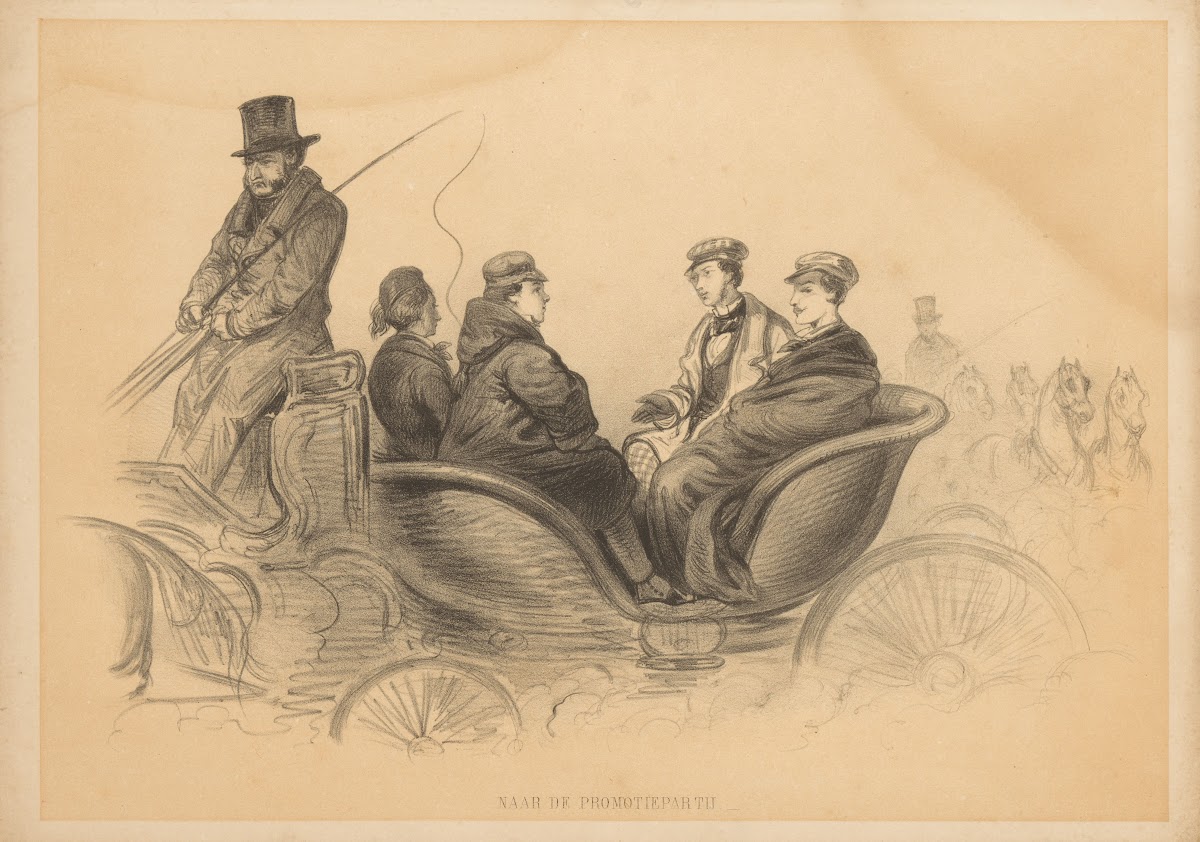 Vier Studenten In Een Rijtuig 1832   1897