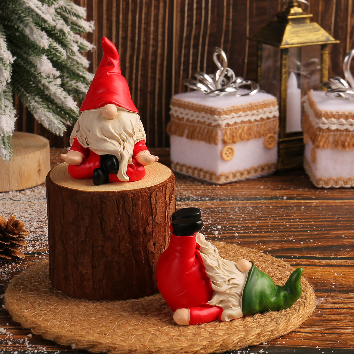 Decorative Yoga Elf Figurine for the Desk
