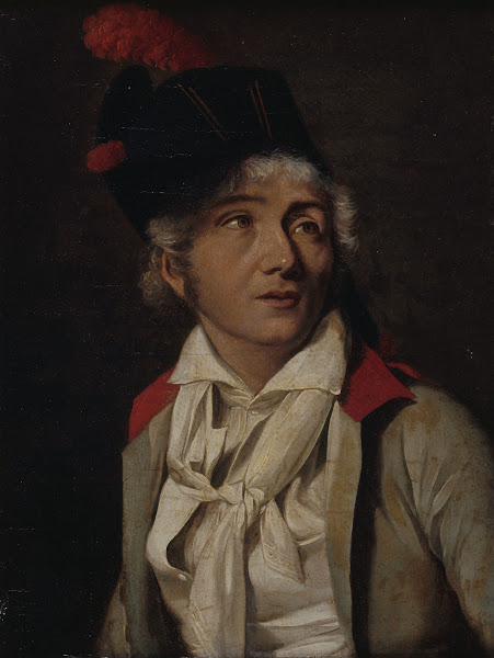 Portrait dun acteur en veste blanche à collet rouge 1800