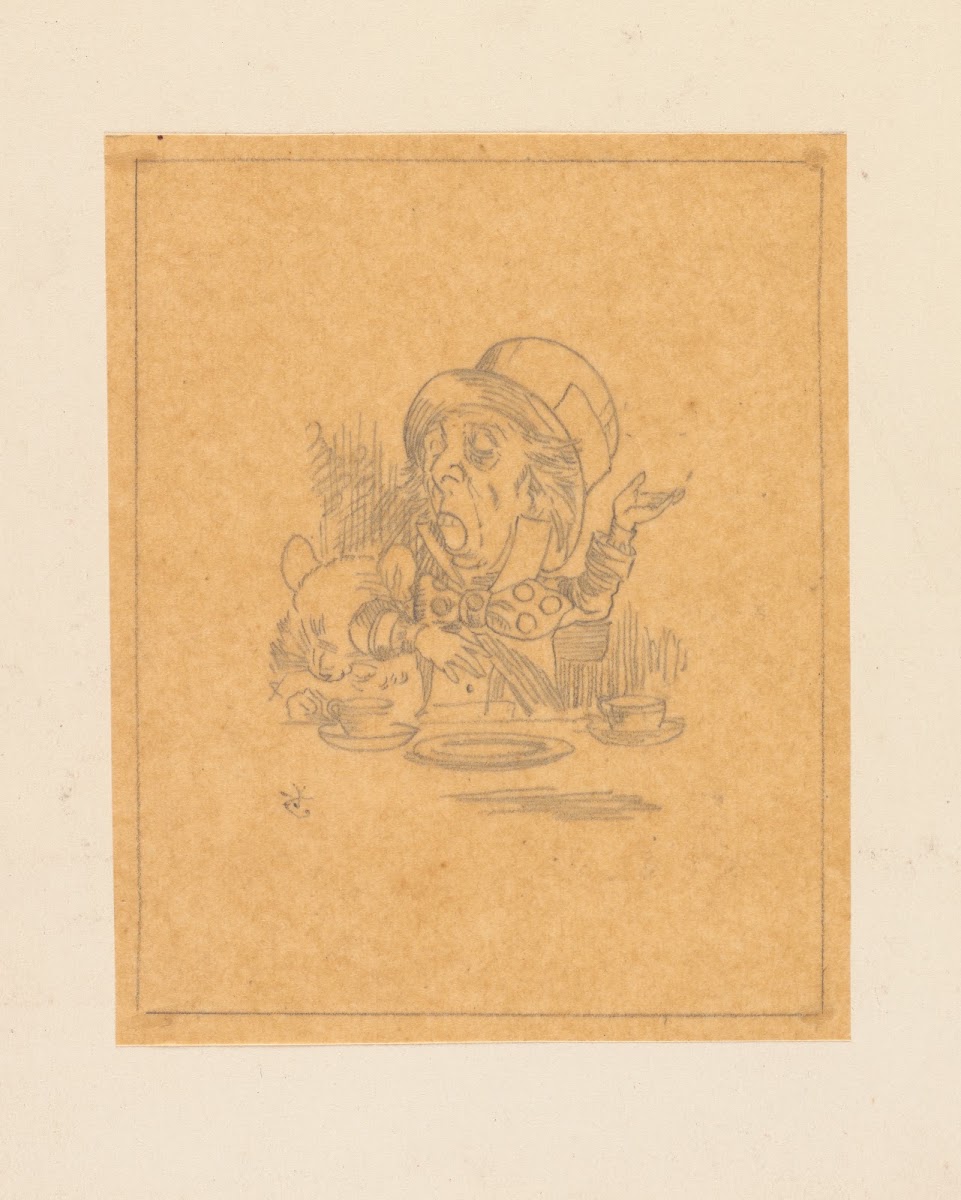 Tracing of the Hatter engaging in rhetoric 1866