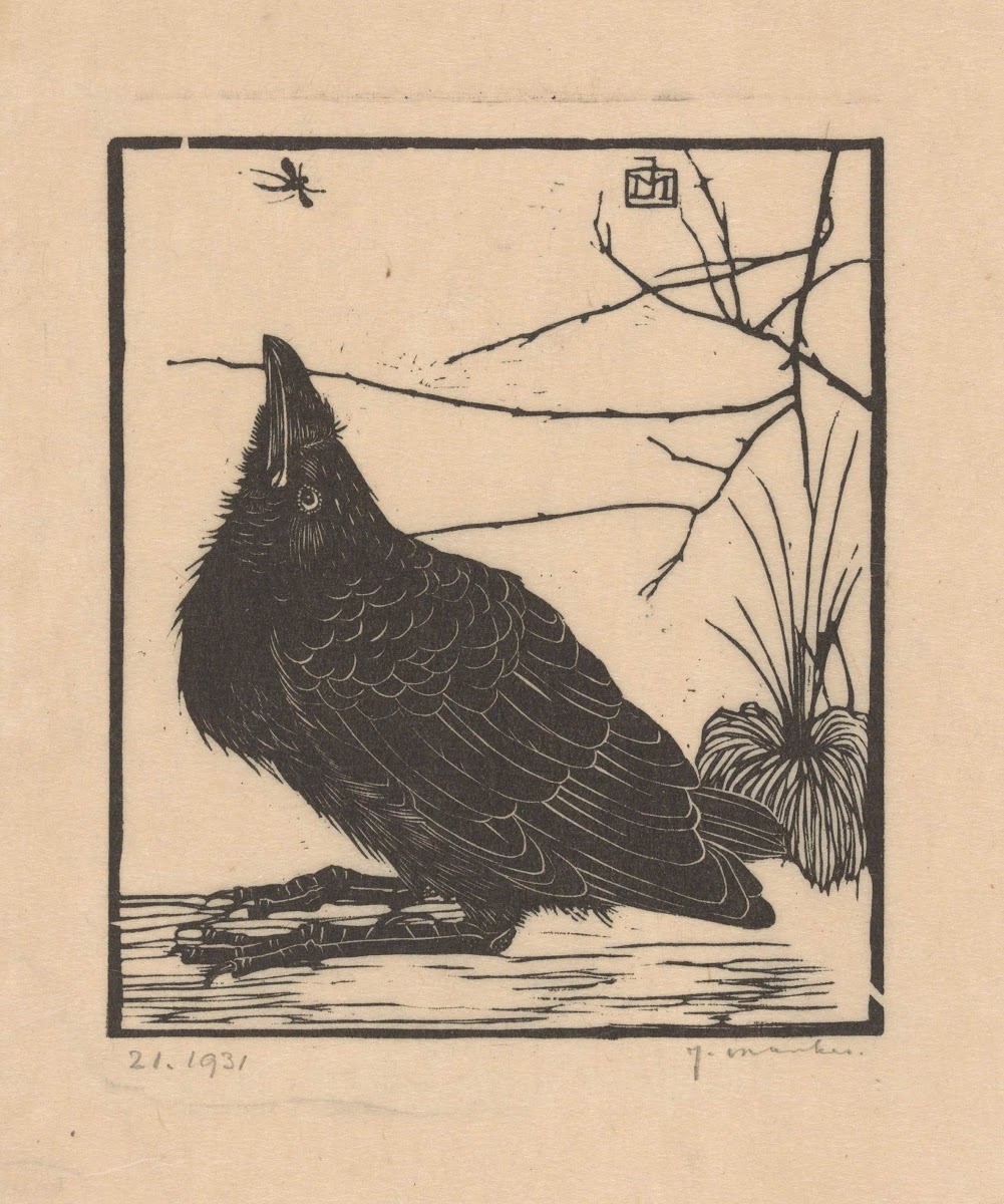 Omhoogkijkende kraai 1918
