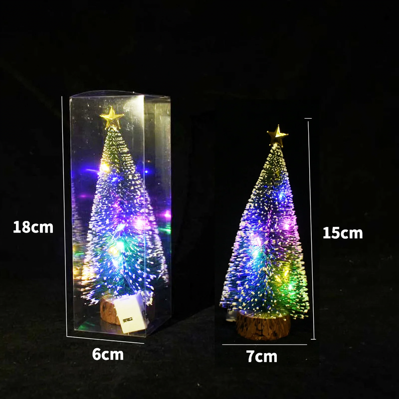 DIY Mini Christmas Tree, glowing table decoration