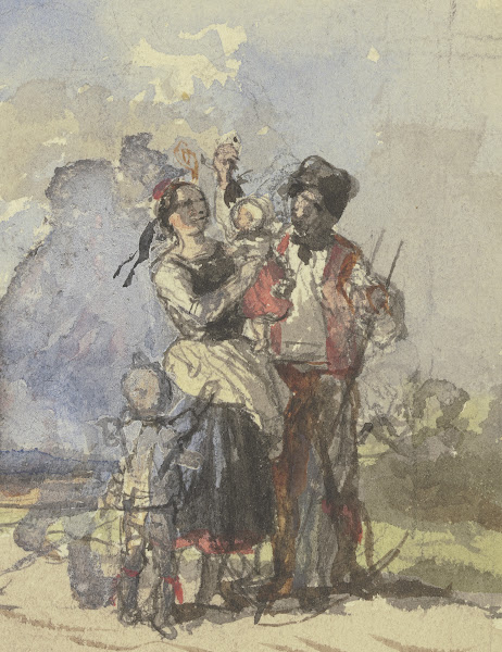 Farmers on a path