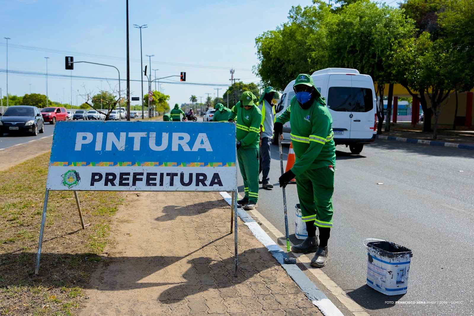 Vista aérea de espaço público que recebe serviços de limpeza urbana em Boa Vista para melhoria da cidade.