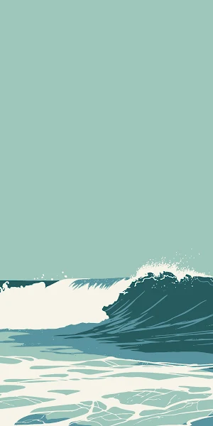 Ocean, Wave, Teal, Sea 2K iPhone Wallpaper Background