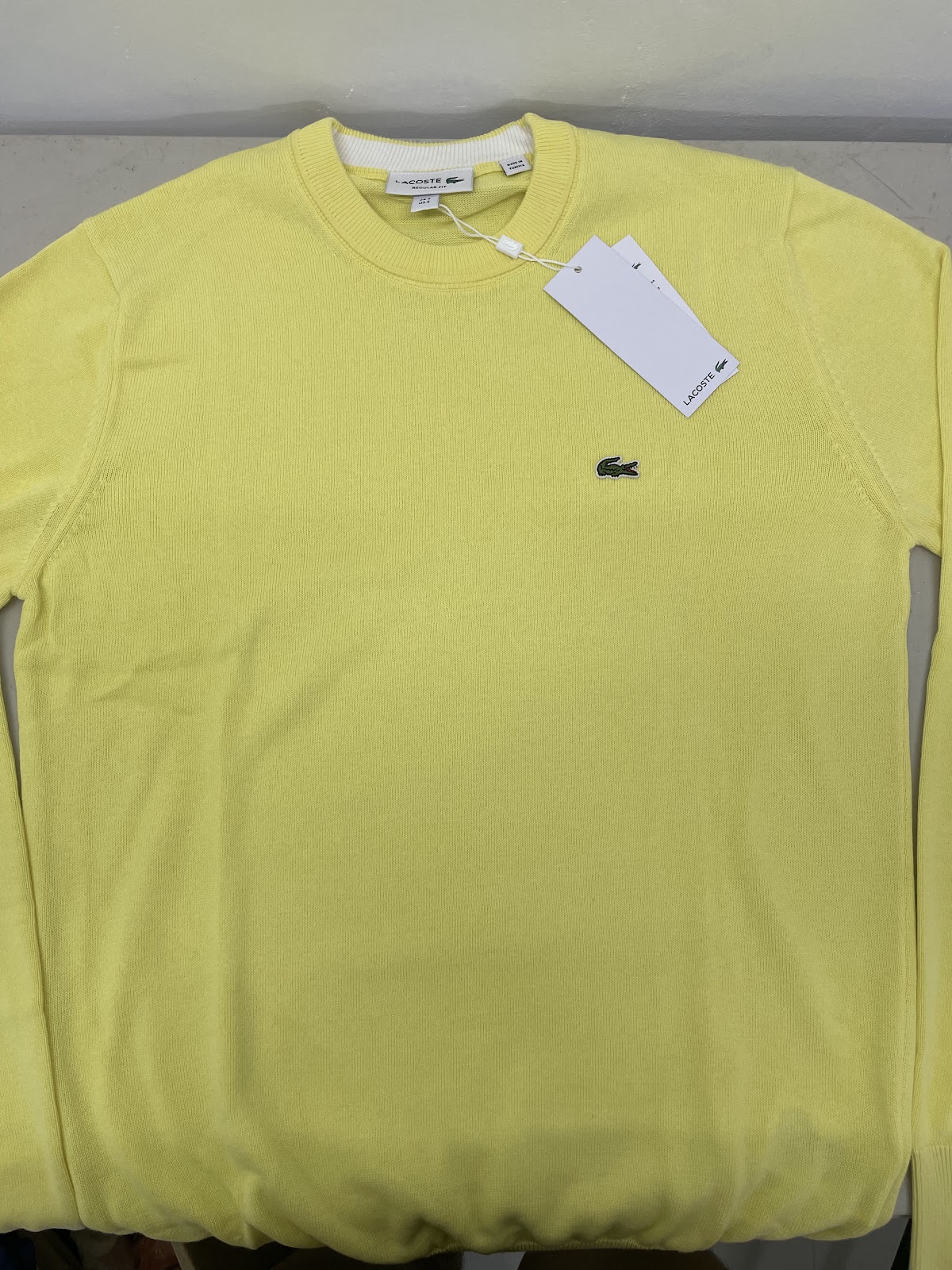 Lacoste Mens Sweater Crew Yellow S #2189