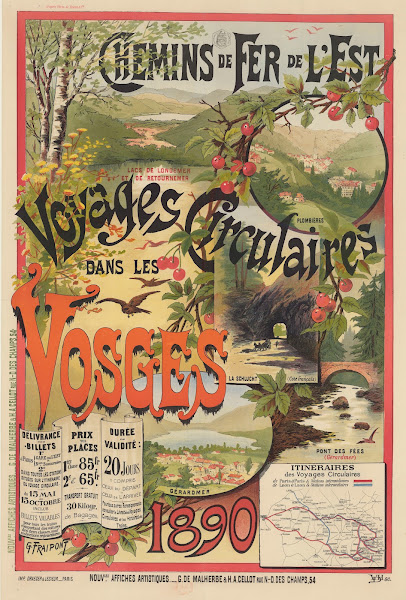 Chemins de Fer de lEst Voyages circulaires dans les Vosges 1890 1890