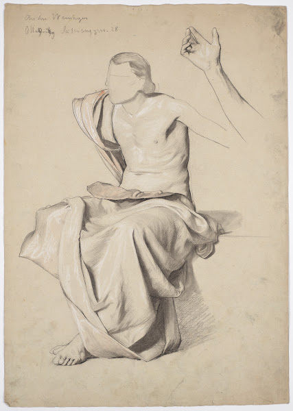 Figurenstudie zum Deckengemälde Rezitation 1883