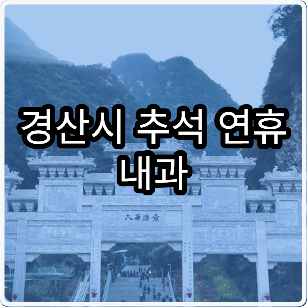 경산시 추석 연휴 내과 진료 병원 운영 시간과 위치 정보