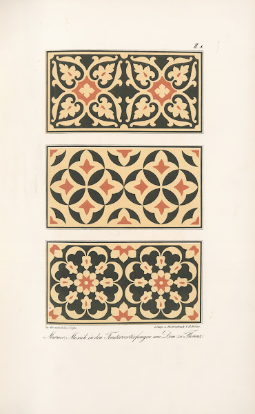 Marmor Mosaik in den Fenstervertiefungen am Dom zu Florenz 1842