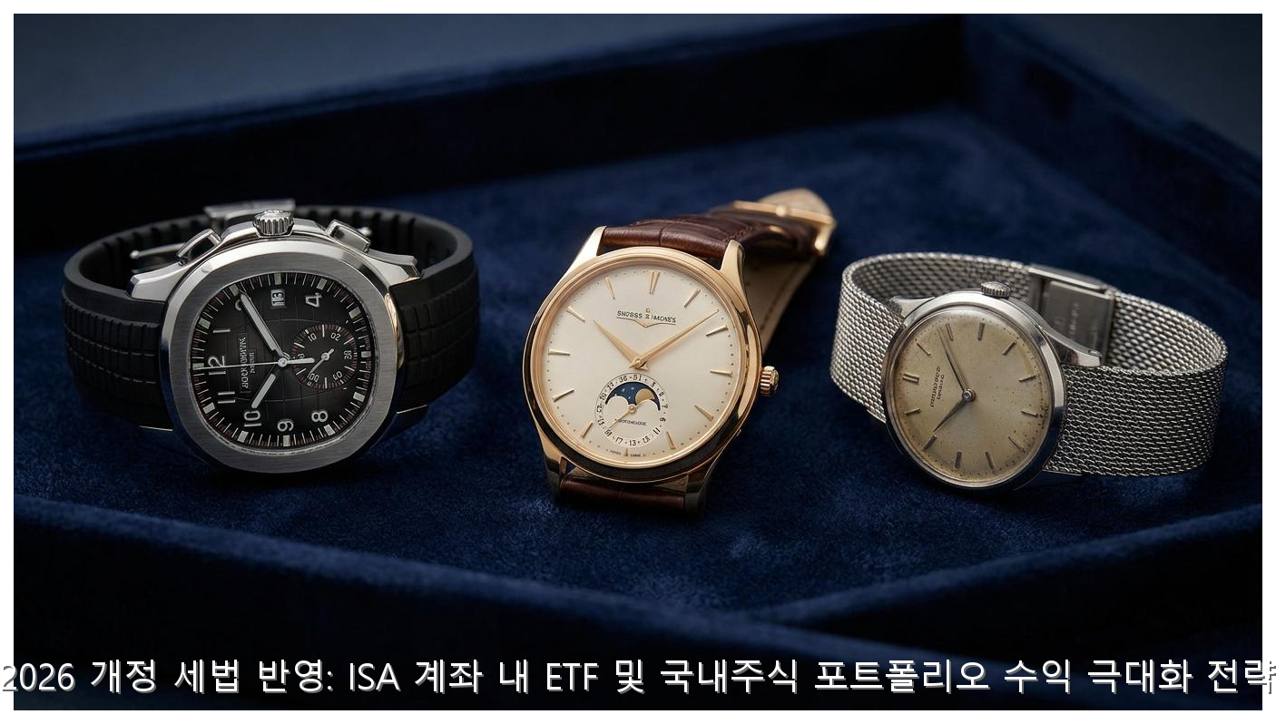 2026 개정 세법 반영: ISA 계좌 내 ETF 및 국내주식 포트폴리오 수익 극대화 전략 핵심 안내 및 분석 인포그래픽 (6)