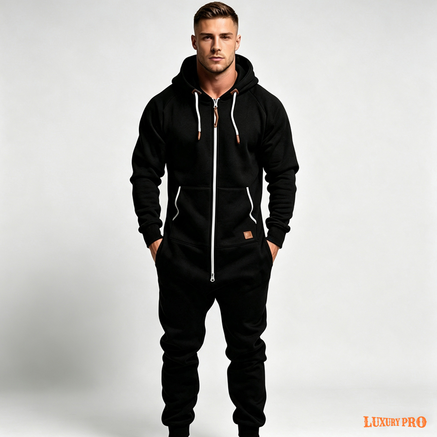 2D Hooded Jumpsuit Set
