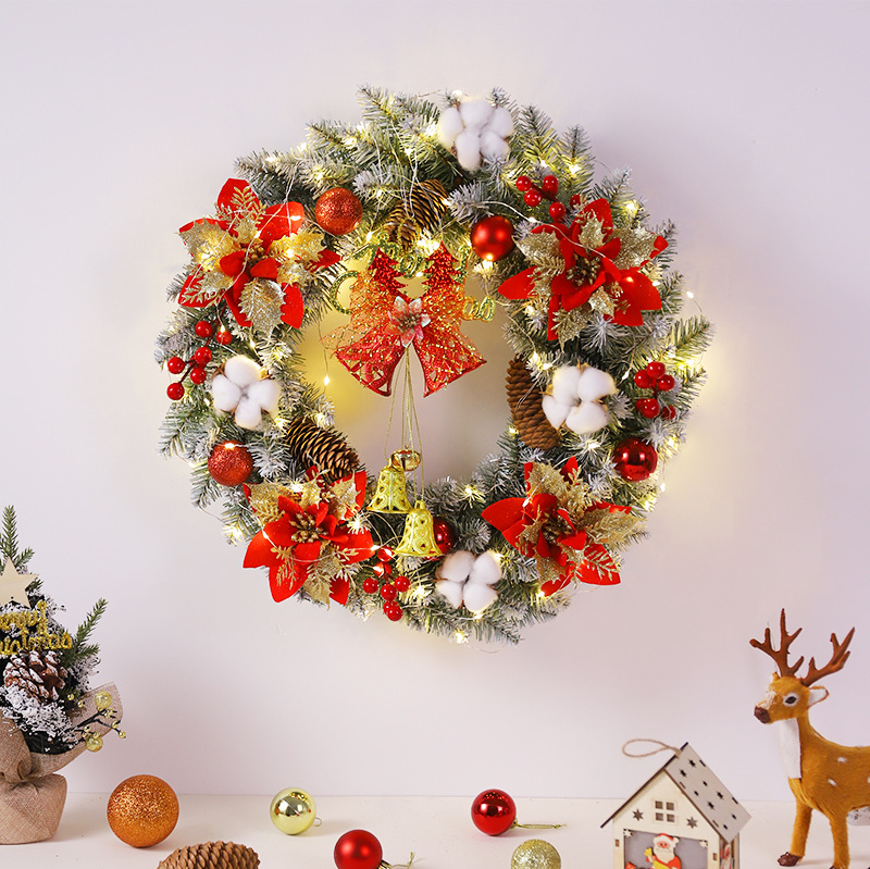 Decorative Christmas wreath with lighting