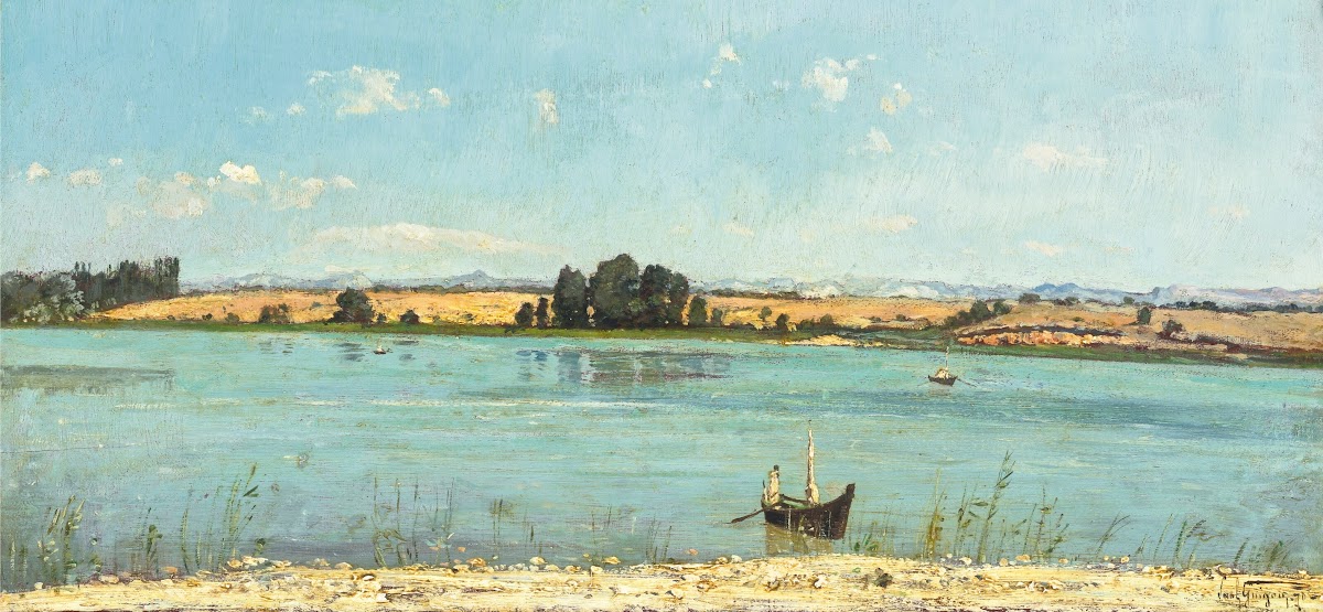Barques sur la Durance 1870