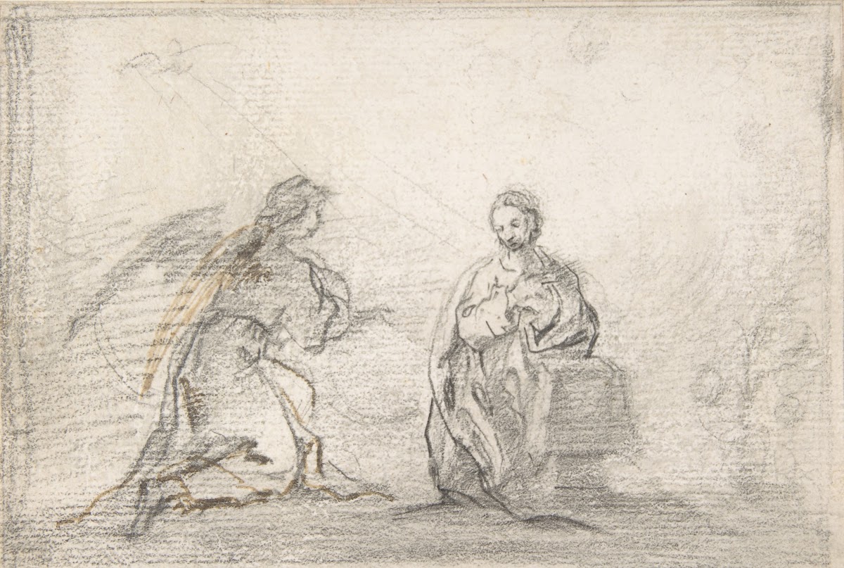 The Annunciation Angel Approaching from Left ca 17001750