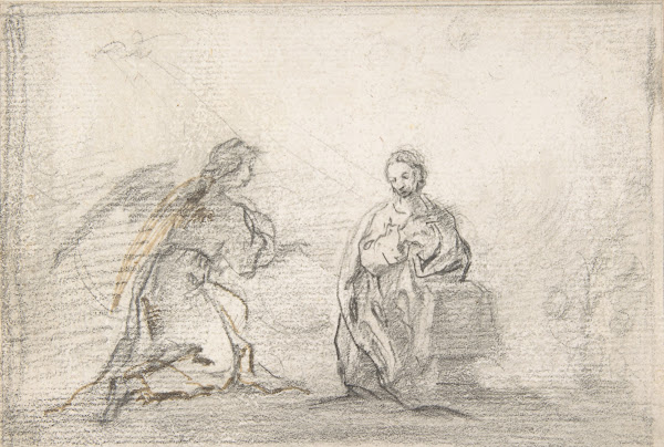 The Annunciation Angel Approaching from Left ca 17001750