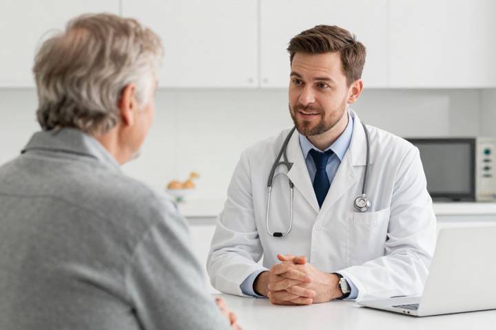 Консультация шведского врача с пожилым пациентом