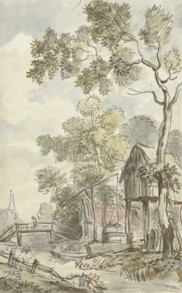Ontwerp voor behangselschildering met Hollands landschap c 1752   c 1819