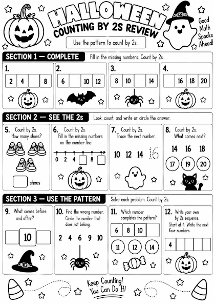 HALLOWEEN COUNTING BY 2S REVIEW