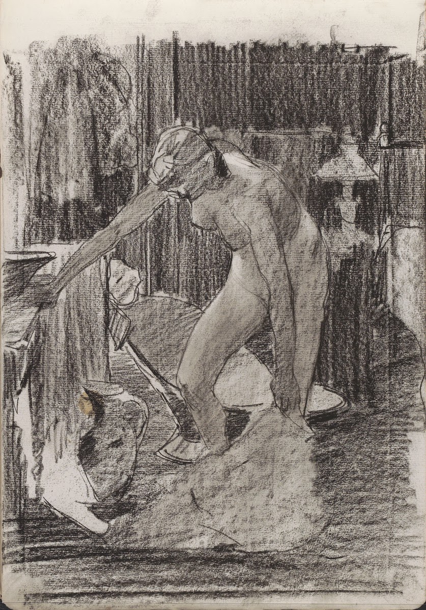 Vrouwelijk naakt in een slaapkamer 1887 1892