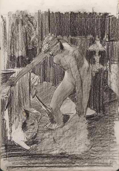Vrouwelijk naakt in een slaapkamer 1887 1892