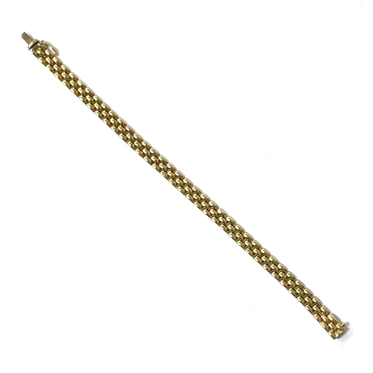 18K Gold Brick Link Bracelet