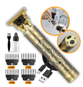Máquina De Cortar Cabelo Sem Fio Dragão Vintage USB-C