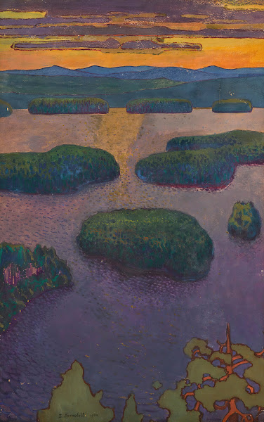 Sunset over a lake 1894