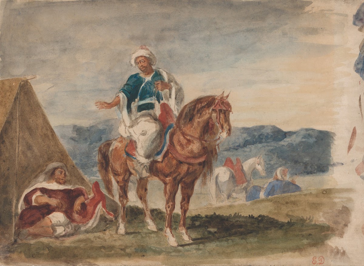 Three Arab Horsemen at an Encampment 183237