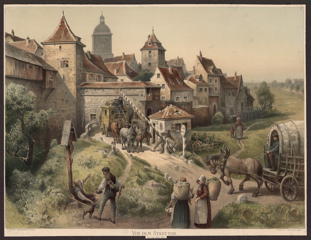 Vor dem Stadttor Um das Jarh 180 1900