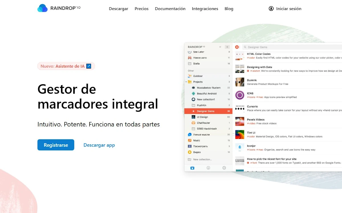 Captura de Bookmarks Manager