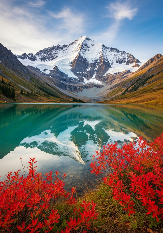 Mountain Reflection in Autumn