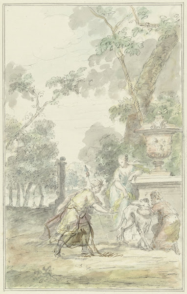 Ontwerp voor een zaalstuk Dorinda geeft Silvio zijn hond terug 1715   1798